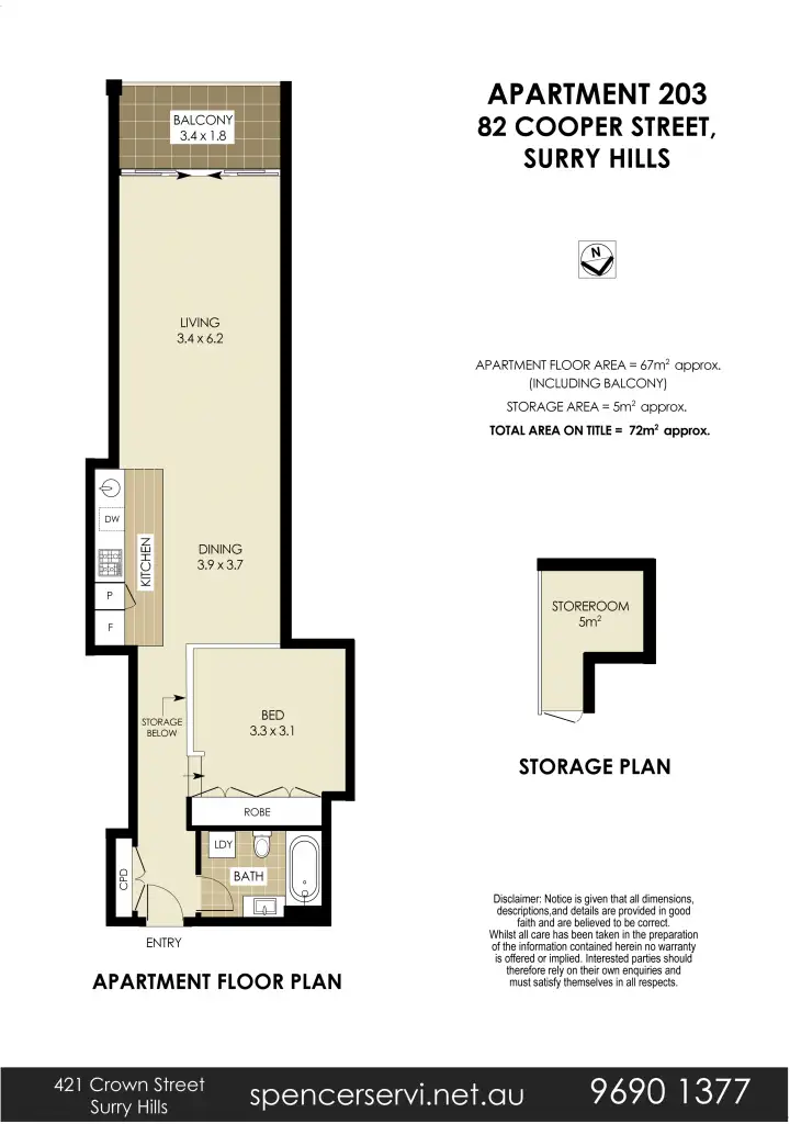Floorplan of Homely apartment listing, 203/82-92 Cooper Street, Surry Hills NSW 2010