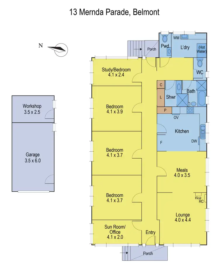 Floorplan of Homely house listing, 13 Mernda Parade, Belmont VIC 3216