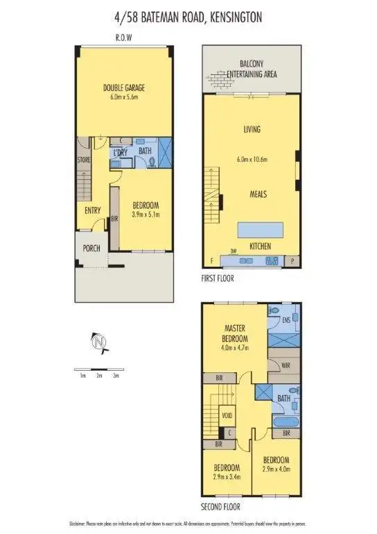 Floorplan of Homely townhouse listing, 4/58 Bateman Road, Kensington VIC 3031