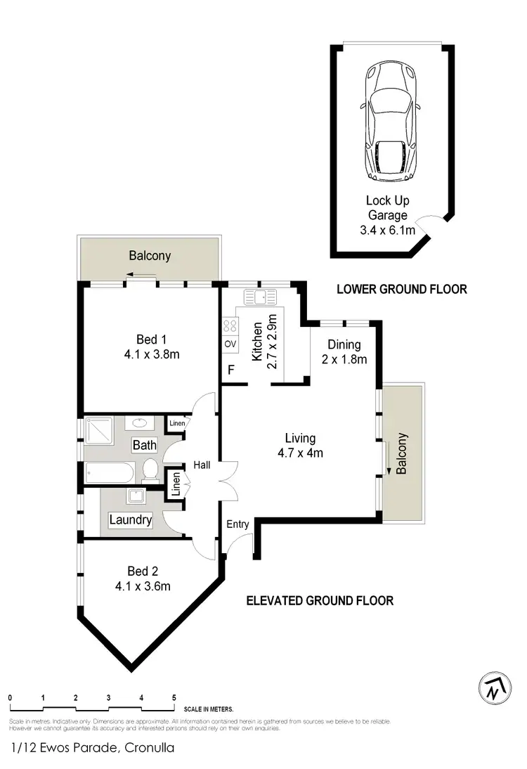 Floorplan of Homely unit listing, 1/12 Ewos Parade, Cronulla NSW 2230