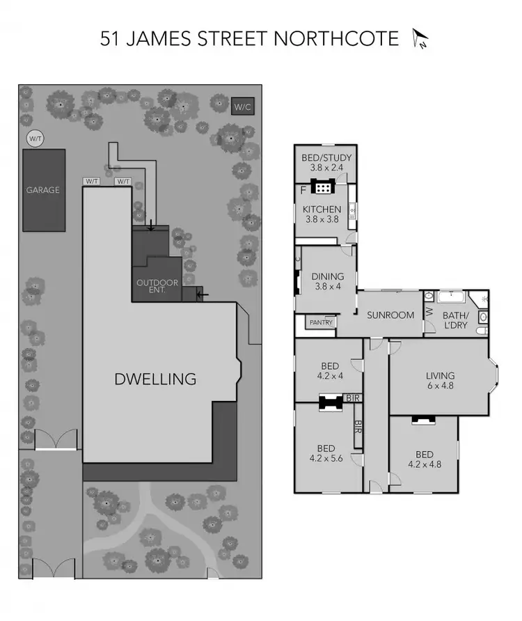 Floorplan of Homely house listing, 51 James Street, Northcote VIC 3070