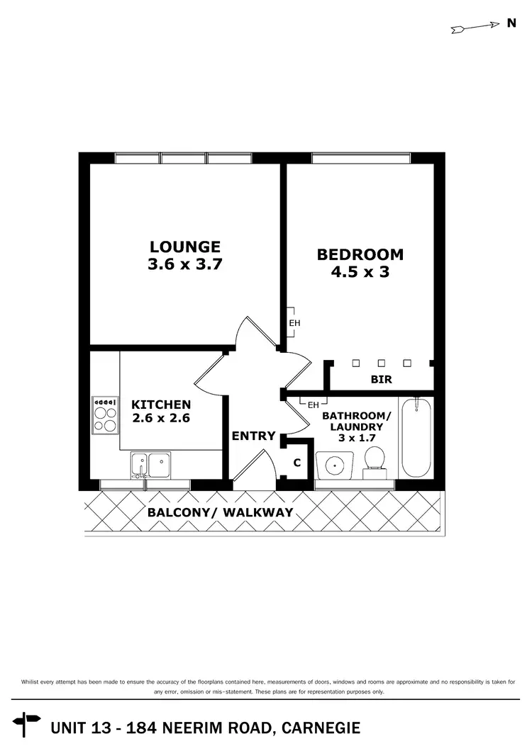 Floorplan of Homely apartment listing, 12/184 Neerim Road, Carnegie VIC 3163