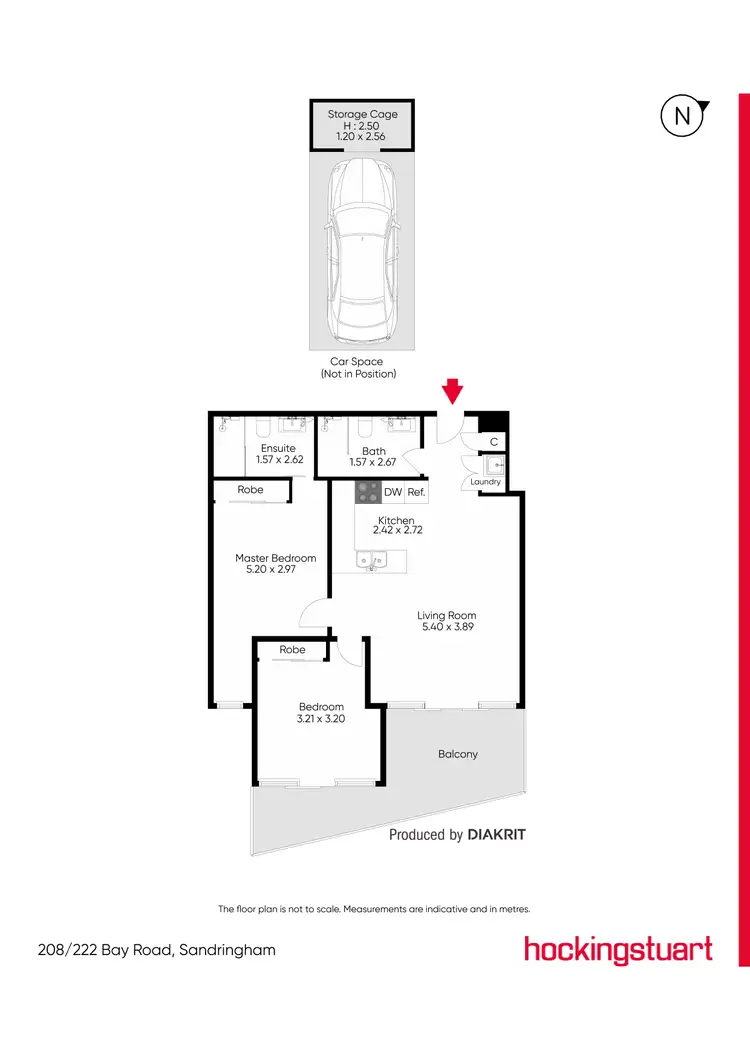 Floorplan of Homely apartment listing, 208/222 Bay Road, Sandringham VIC 3191