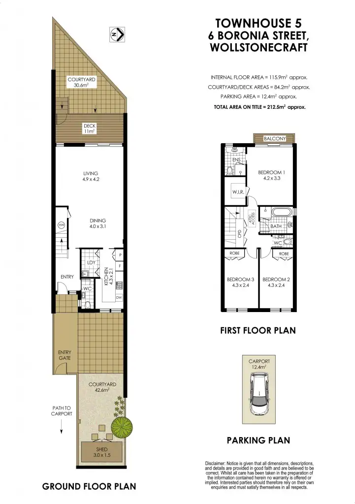 Floorplan of Homely townhouse listing, 5/6 Boronia Street, Wollstonecraft NSW 2065