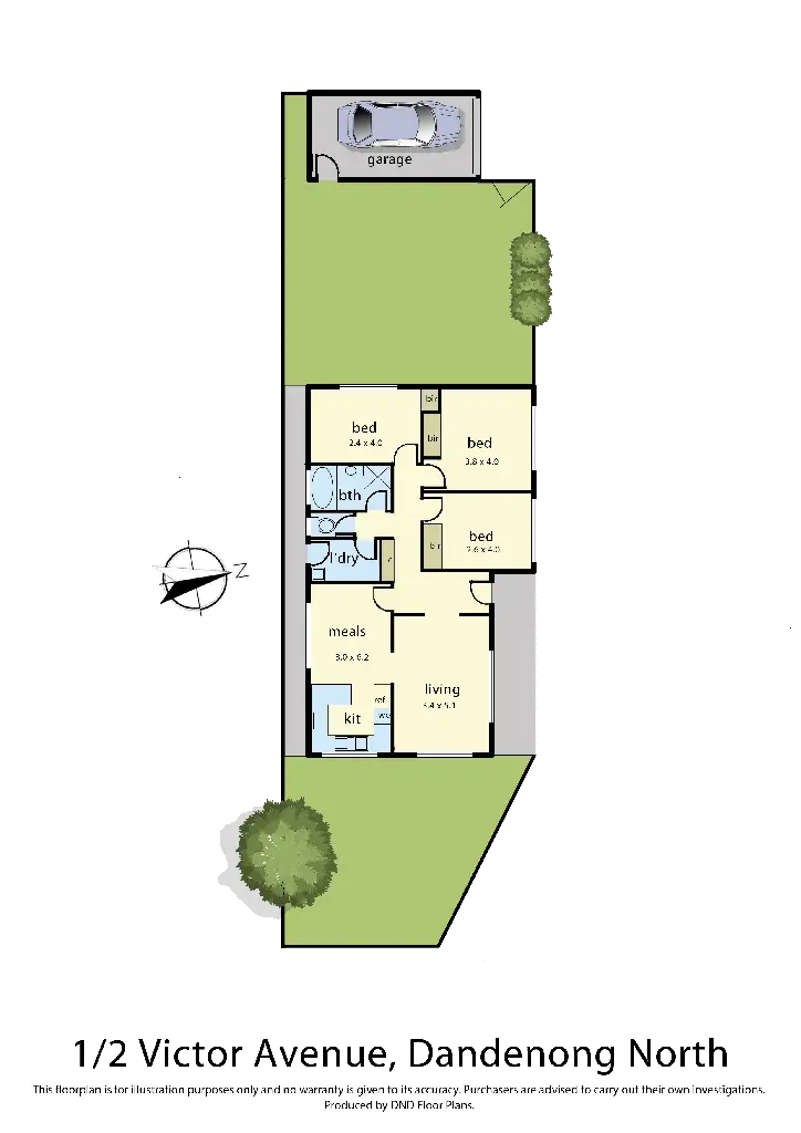Floorplan of Homely unit listing, 1/2 Victor Avenue, Dandenong North VIC 3175