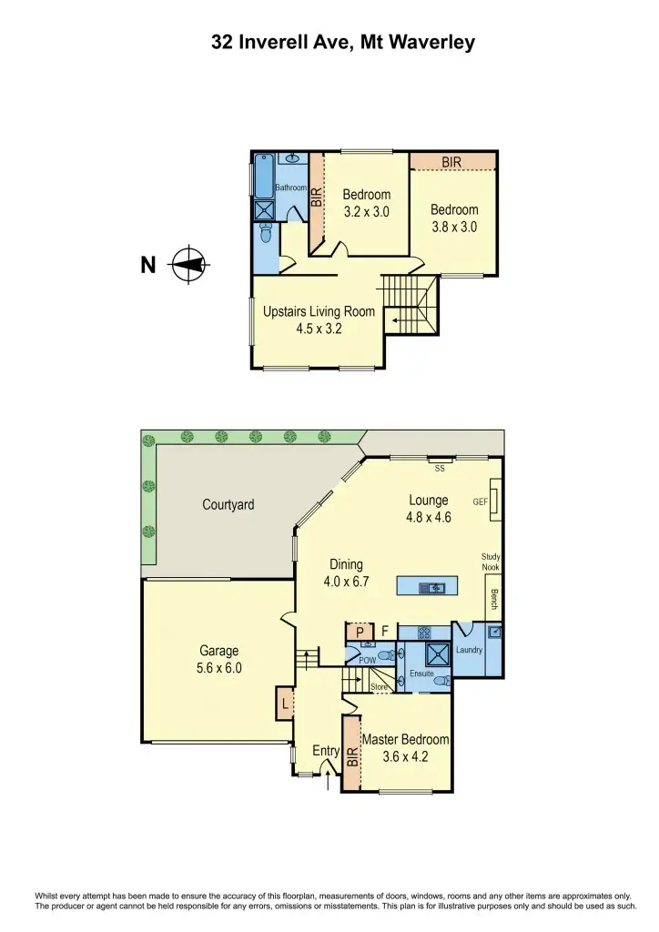 Floorplan of Homely townhouse listing, 32 Inverell Avenue, Mount Waverley VIC 3149