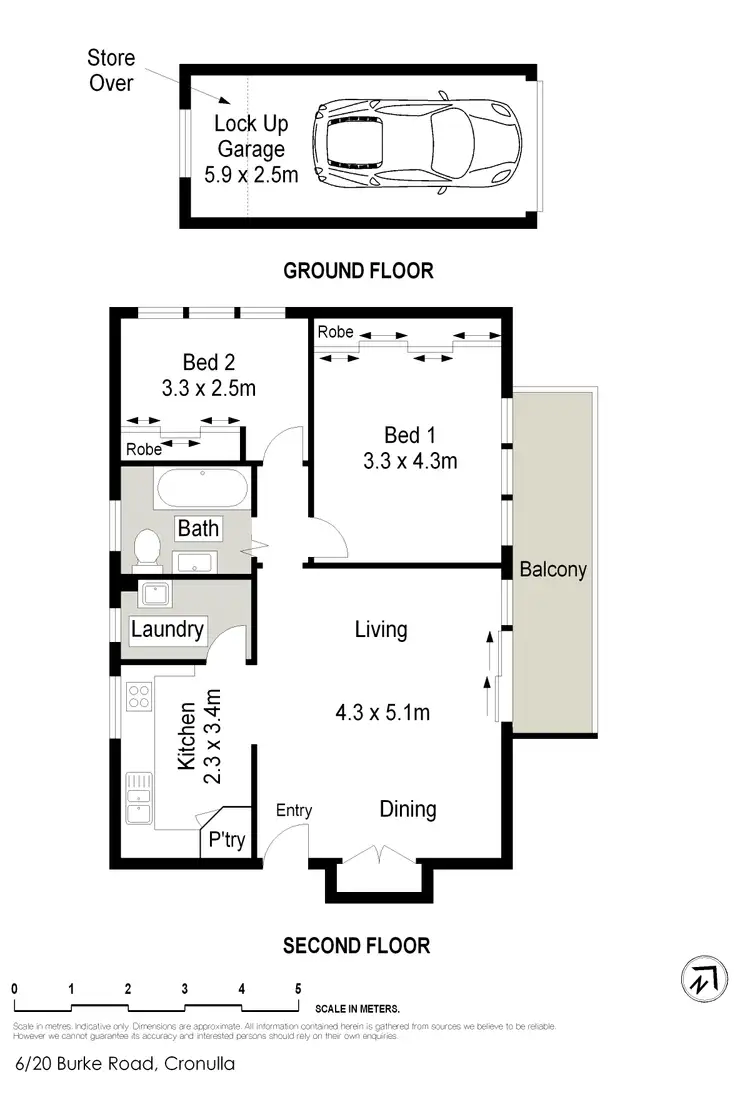 Floorplan of Homely unit listing, 6/20 Burke Road, Cronulla NSW 2230