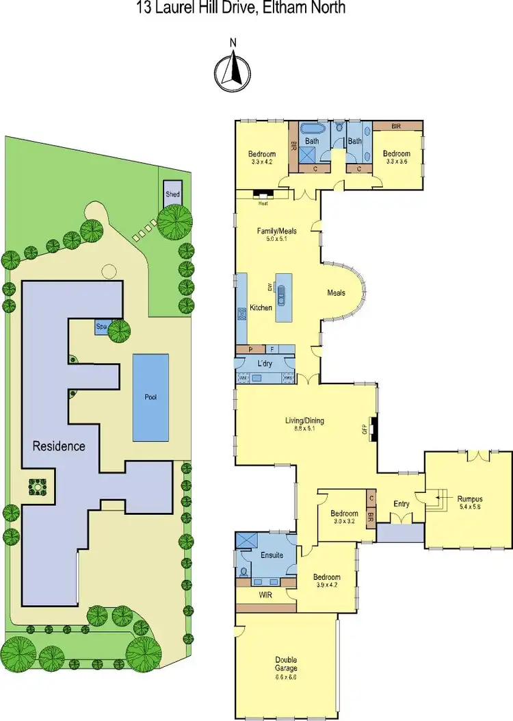 Floorplan of Homely house listing, 13 Laurell Hill Drive, Eltham North VIC 3095