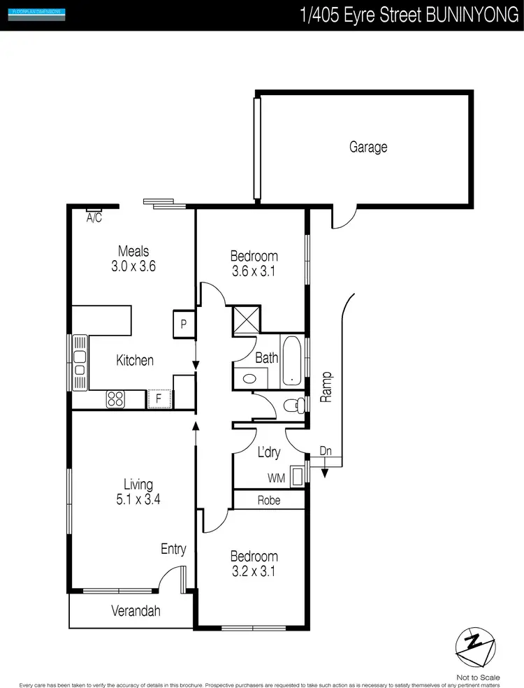 Floorplan of Homely unit listing, 1/405 Eyre Street, Buninyong VIC 3357