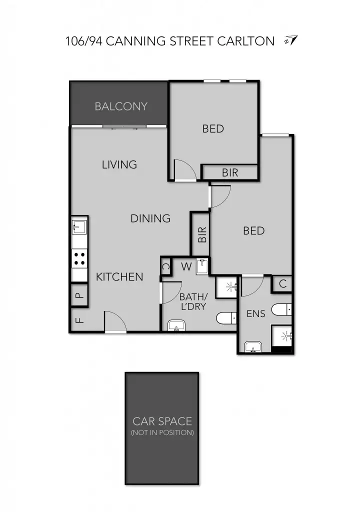 Floorplan of Homely apartment listing, 106/94 Canning Street, Carlton VIC 3053