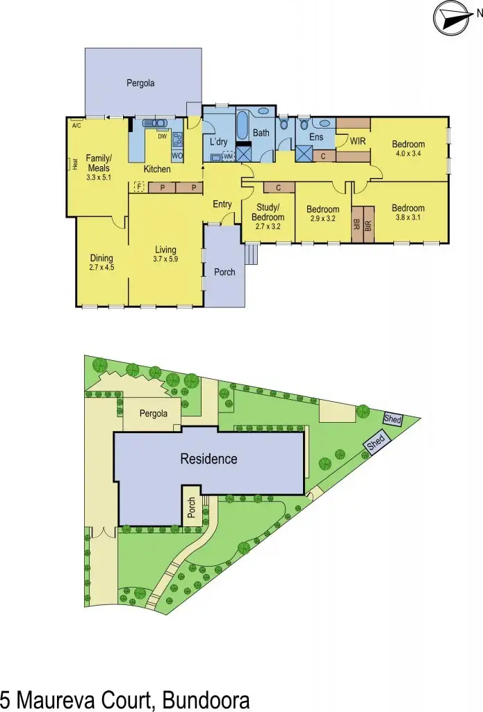 Floorplan of Homely house listing, 5 Maureva Court, Bundoora VIC 3083