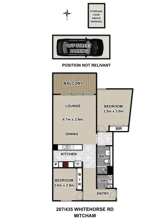 Floorplan of Homely apartment listing, 207/435-439 Whitehorse Road, Mitcham VIC 3132