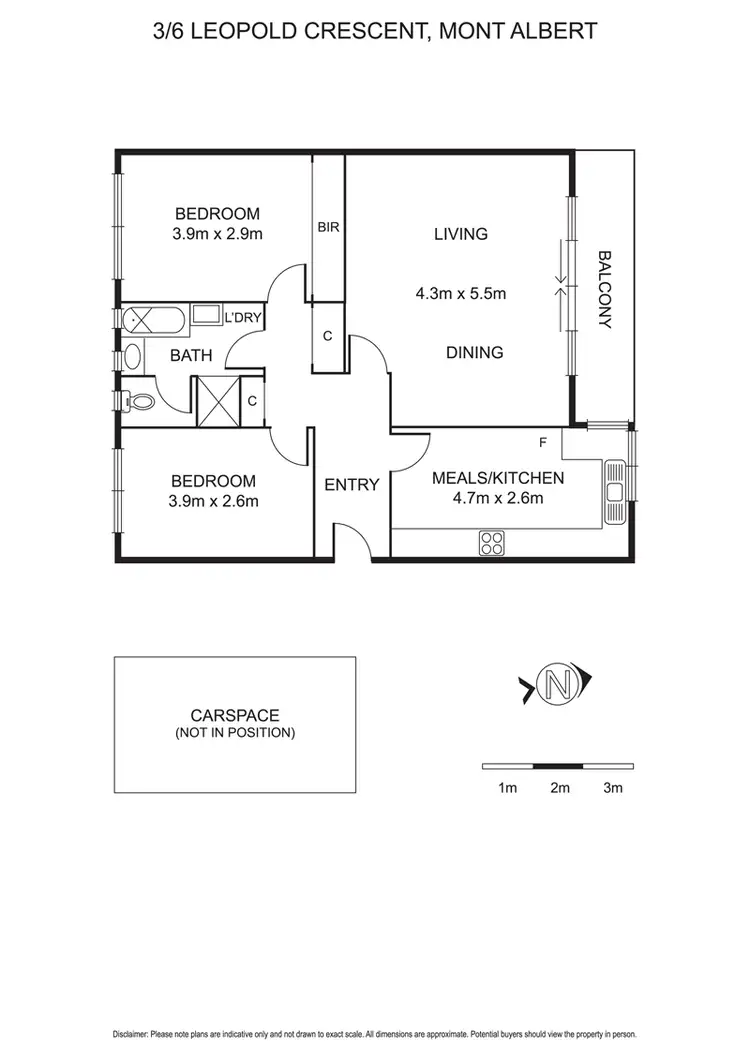 Floorplan of Homely apartment listing, 3/6 Leopold Crescent, Mont Albert VIC 3127