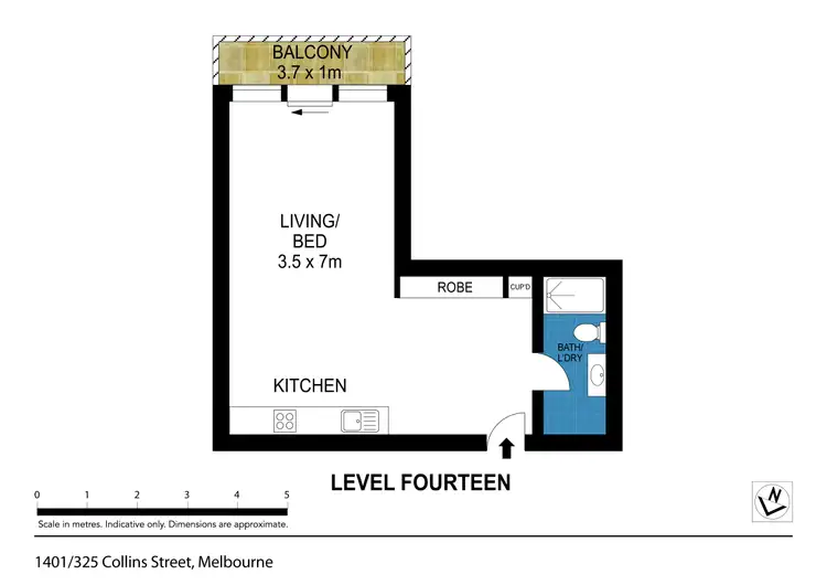 Floorplan of Homely apartment listing, 1401/325 Collins Street, Melbourne VIC 3000