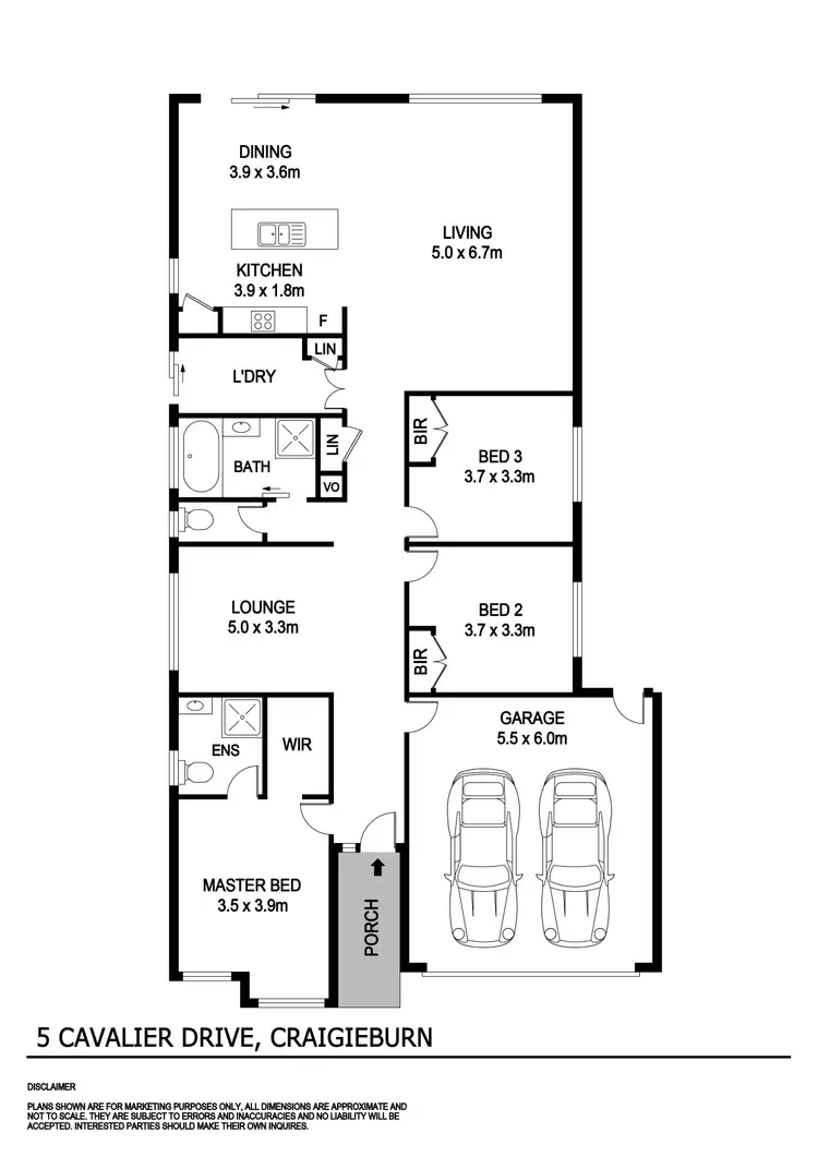 Floorplan of Homely house listing, 5 Cavalier Drive, Craigieburn VIC 3064