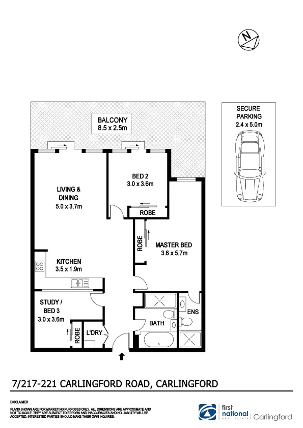 Floorplan of Homely apartment listing, 7/217-221 Carlingford Road, Carlingford NSW 2118