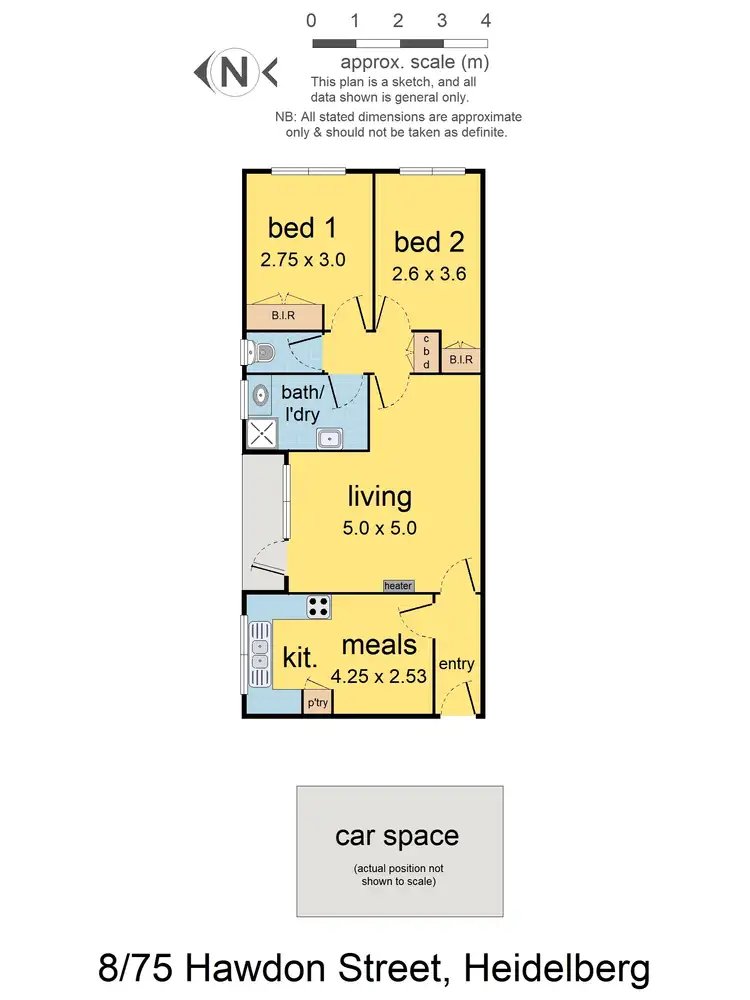 Floorplan of Homely apartment listing, 8/75 Hawdon Street, Heidelberg VIC 3084