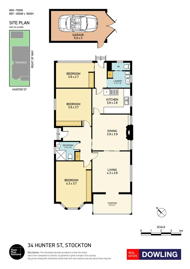 Floorplan of Homely house listing, 34 Hunter Street, Stockton NSW 2295