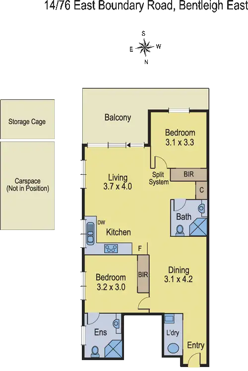 Floorplan of Homely apartment listing, 14/76 East Boundary Road, Bentleigh East VIC 3165