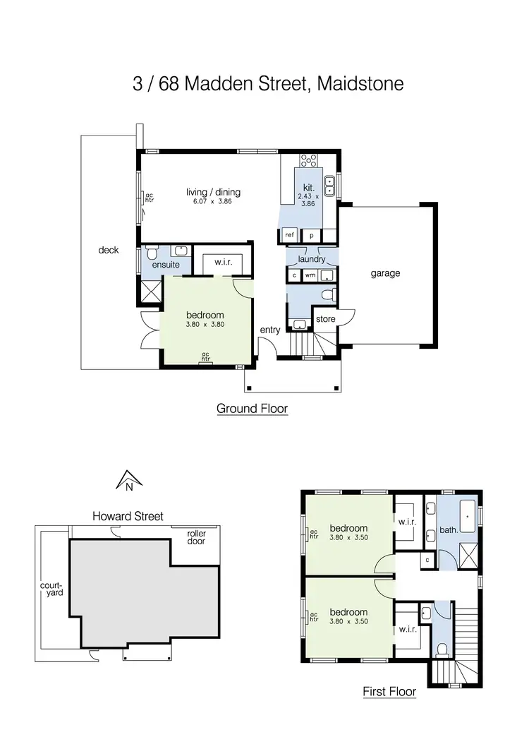 Floorplan of Homely townhouse listing, 3/68 Madden Street, Maidstone VIC 3012