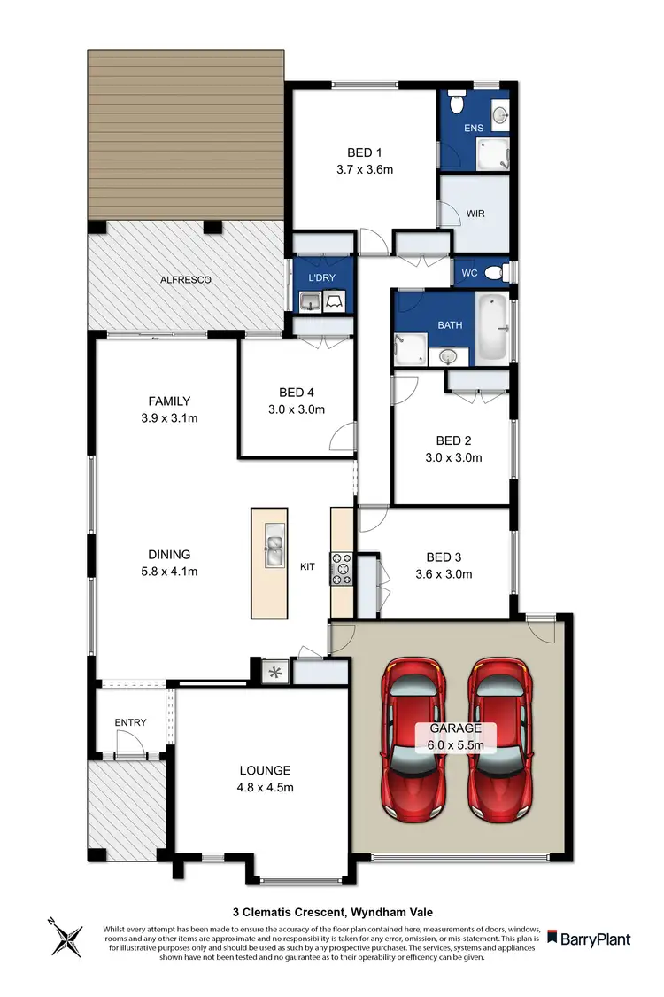 Floorplan of Homely house listing, 3 Clematis Crescent, Wyndham Vale VIC 3024