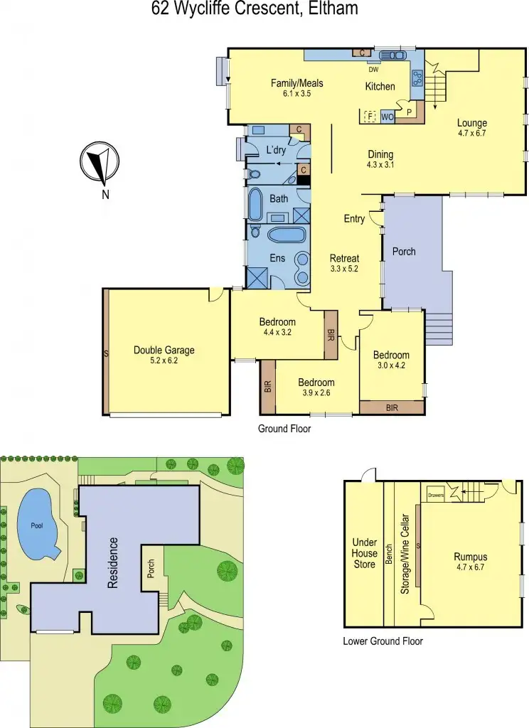 Floorplan of Homely house listing, 62 Wycliffe Crescent, Eltham VIC 3095