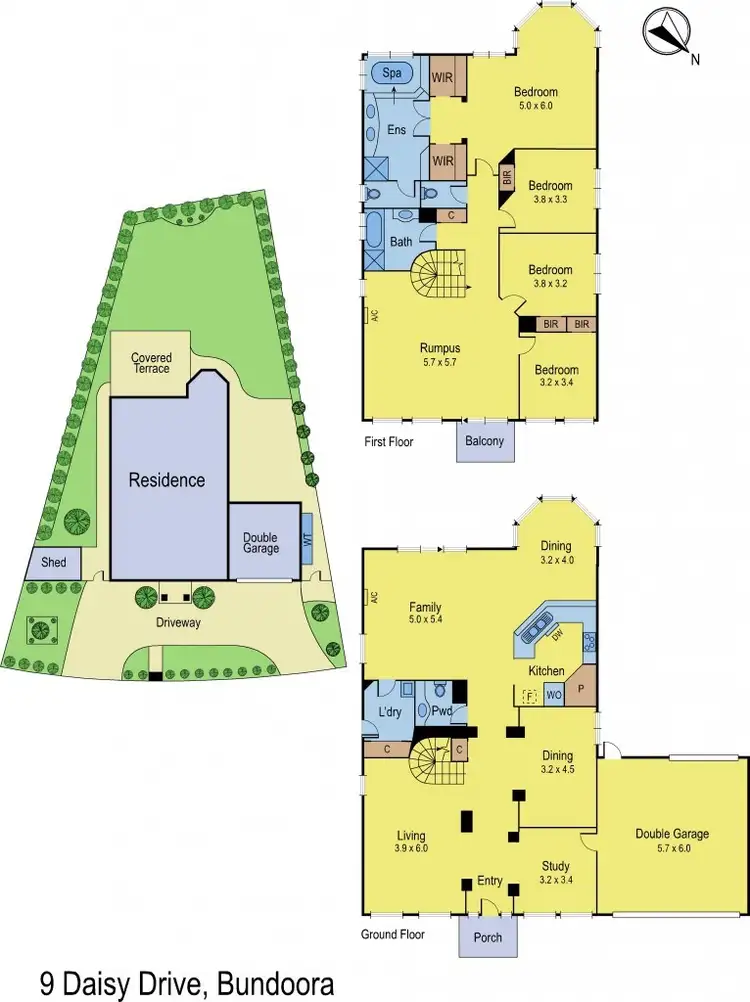 Floorplan of Homely house listing, 9 Daisy Drive, Bundoora VIC 3083
