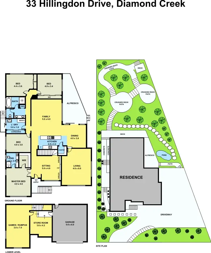 Floorplan of Homely house listing, 33 Hillingdon Drive, Diamond Creek VIC 3089