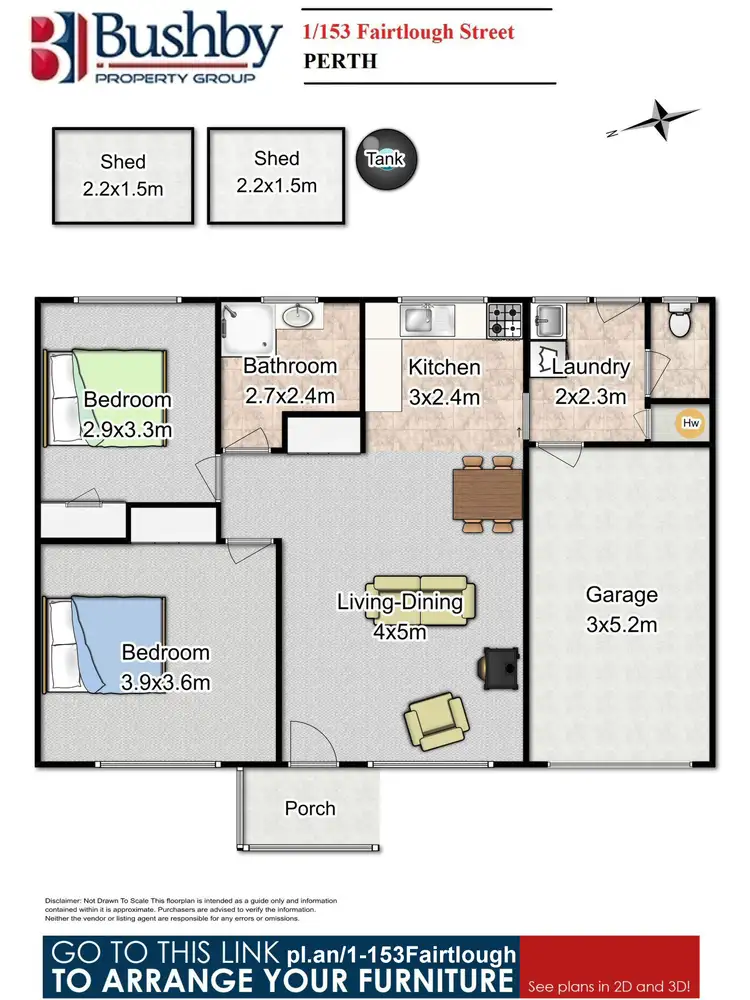 Floorplan of Homely unit listing, 1/153 Fairtlough Street, Perth TAS 7300