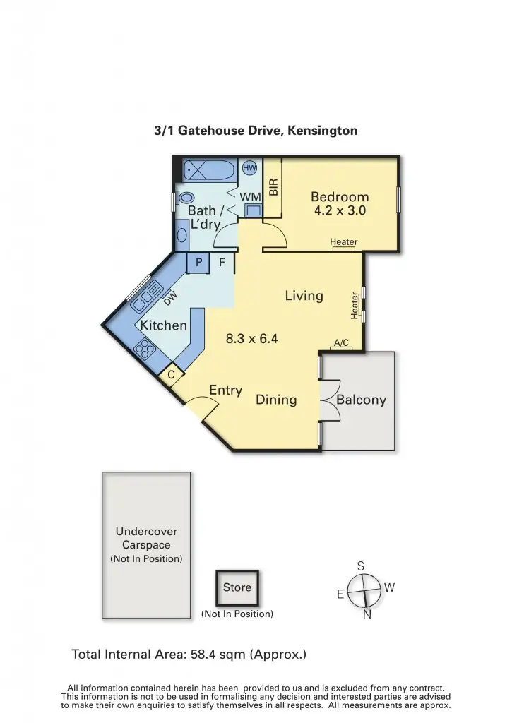 Floorplan of Homely apartment listing, 3/1 Gatehouse Drive, Kensington VIC 3031