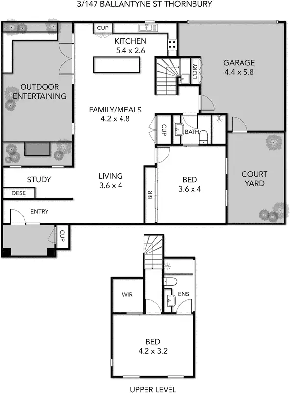 Floorplan of Homely townhouse listing, 3/147 Ballantyne Street, Thornbury VIC 3071