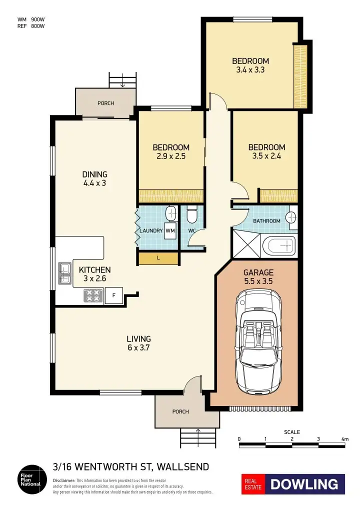 Floorplan of Homely villa listing, 3/16 Wentworth Street, Wallsend NSW 2287