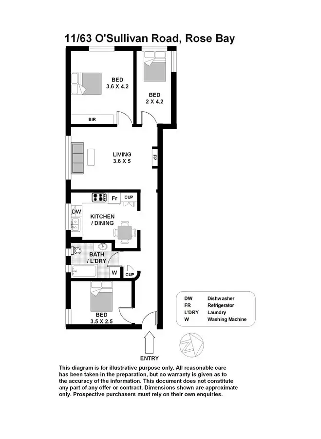 Floorplan of Homely apartment listing, 11/63 O'Sullivan Road, Rose Bay NSW 2029