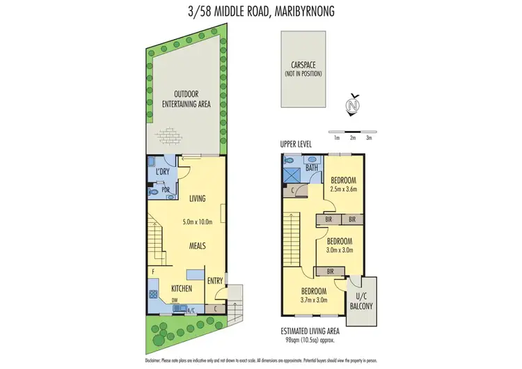 Floorplan of Homely townhouse listing, 3/58 Middle Road, Maribyrnong VIC 3032