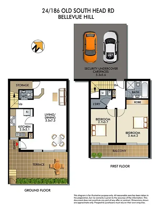 Floorplan of Homely townhouse listing, 24/186-192 Old South Head Road, Bellevue Hill NSW 2023