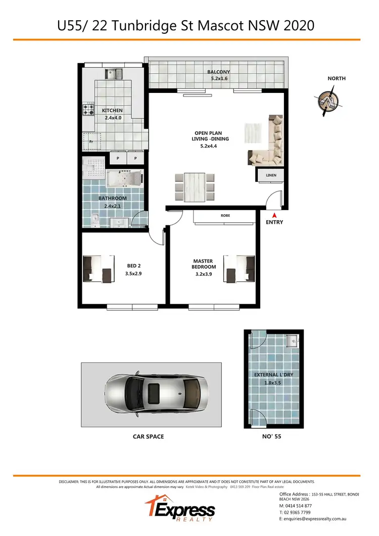 Floorplan of Homely apartment listing, 55/22 Tunbridge Street, Mascot NSW 2020