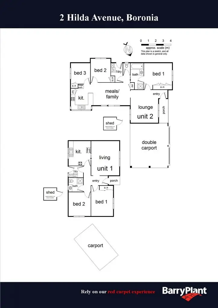 Floorplan of Homely house listing, 1 & 2/2 Hilda Avenue, Boronia VIC 3155