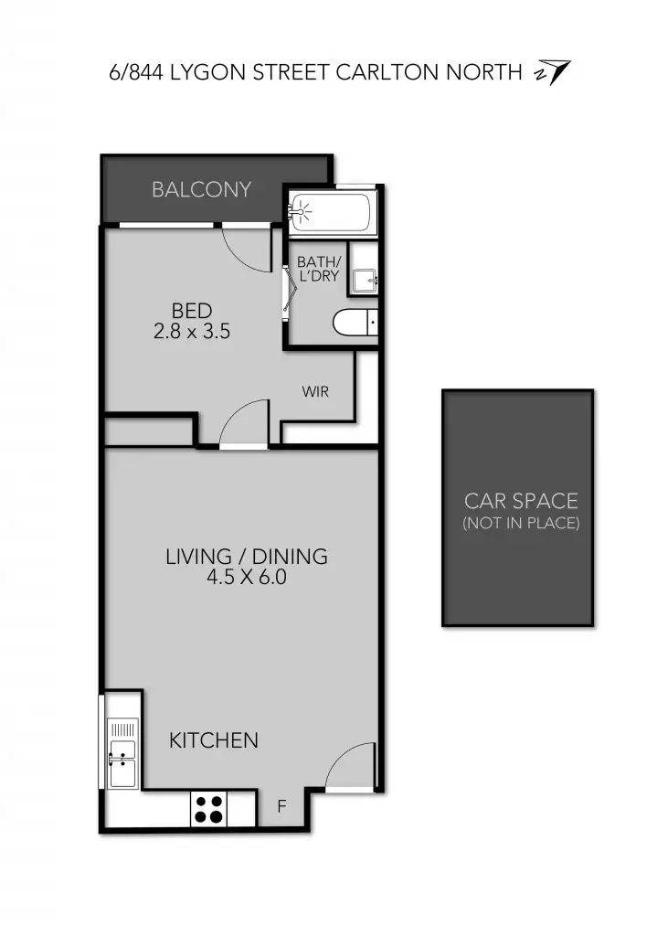 Floorplan of Homely apartment listing, 6/844 Lygon Street, Carlton North VIC 3054