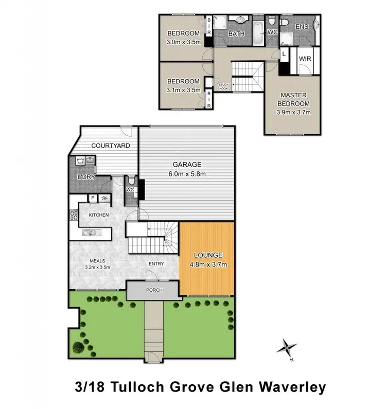 Floorplan of Homely townhouse listing, 3/18 Tulloch Grove, Glen Waverley VIC 3150
