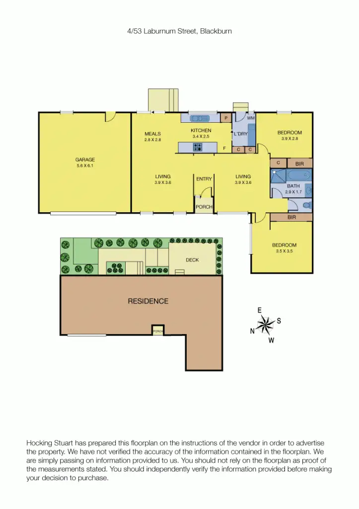 Floorplan of Homely unit listing, 4/53 Laburnum Street, Blackburn VIC 3130