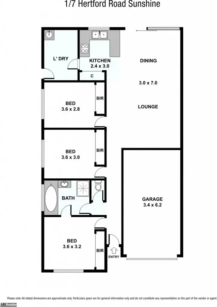 Floorplan of Homely house listing, 1/7 Hertford Road, Sunshine VIC 3020