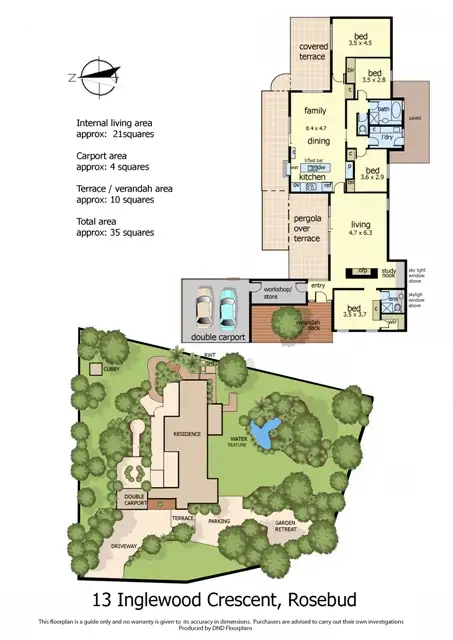Floorplan of Homely house listing, 13 Inglewood Crescent, Rosebud VIC 3939