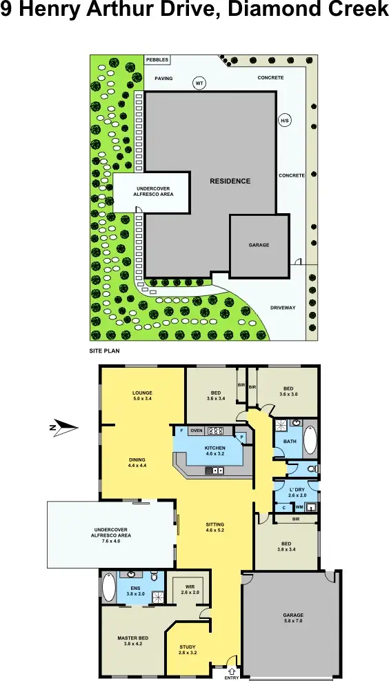 Floorplan of Homely house listing, 9 Henry Arthur Drive, Diamond Creek VIC 3089