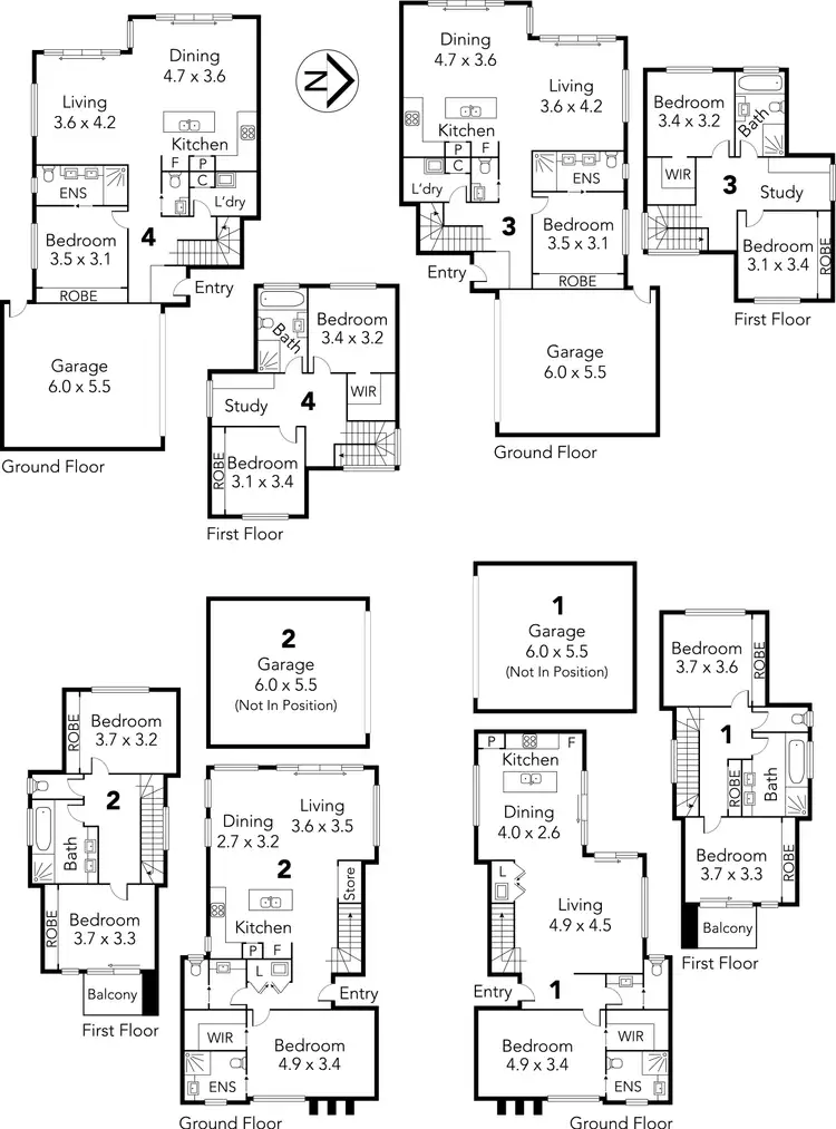 Floorplan of Homely townhouse listing, 3 & 4/17 McBain Street, Altona VIC 3018