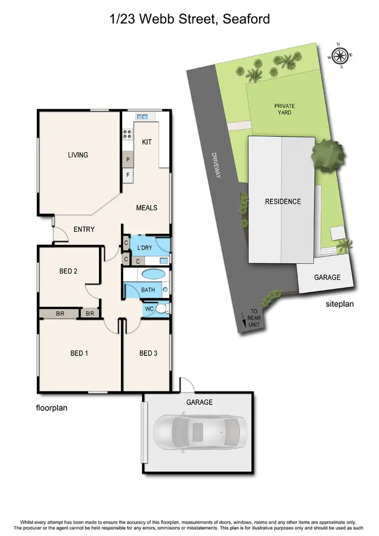 Floorplan of Homely unit listing, 1/23 Webb Street, Seaford VIC 3198