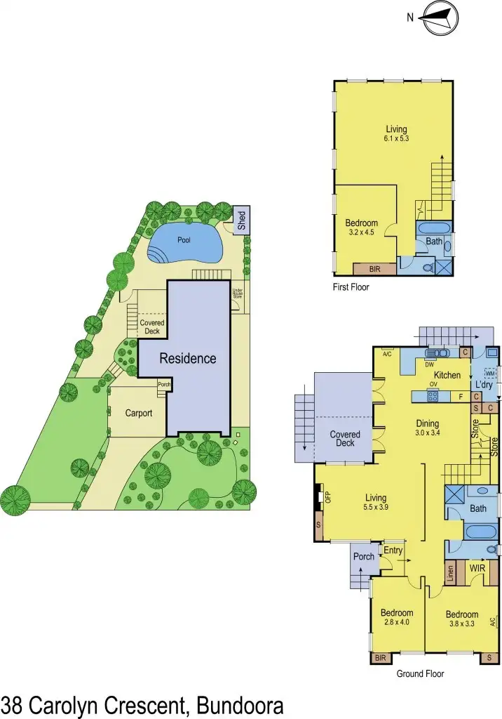 Floorplan of Homely house listing, 38 Carolyn Crescent, Bundoora VIC 3083