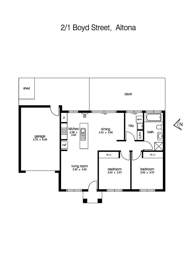 Floorplan of Homely unit listing, 2/1 Boyd Street, Altona VIC 3018