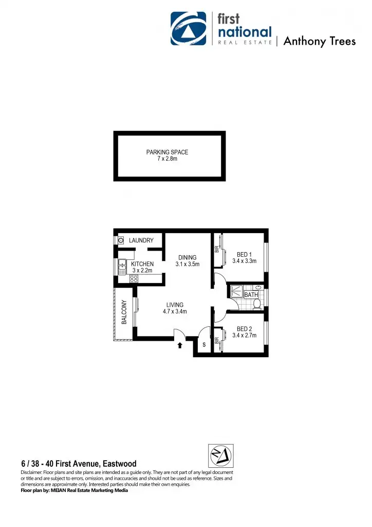 Floorplan of Homely unit listing, 6/38-40 First Ave, Eastwood NSW 2122
