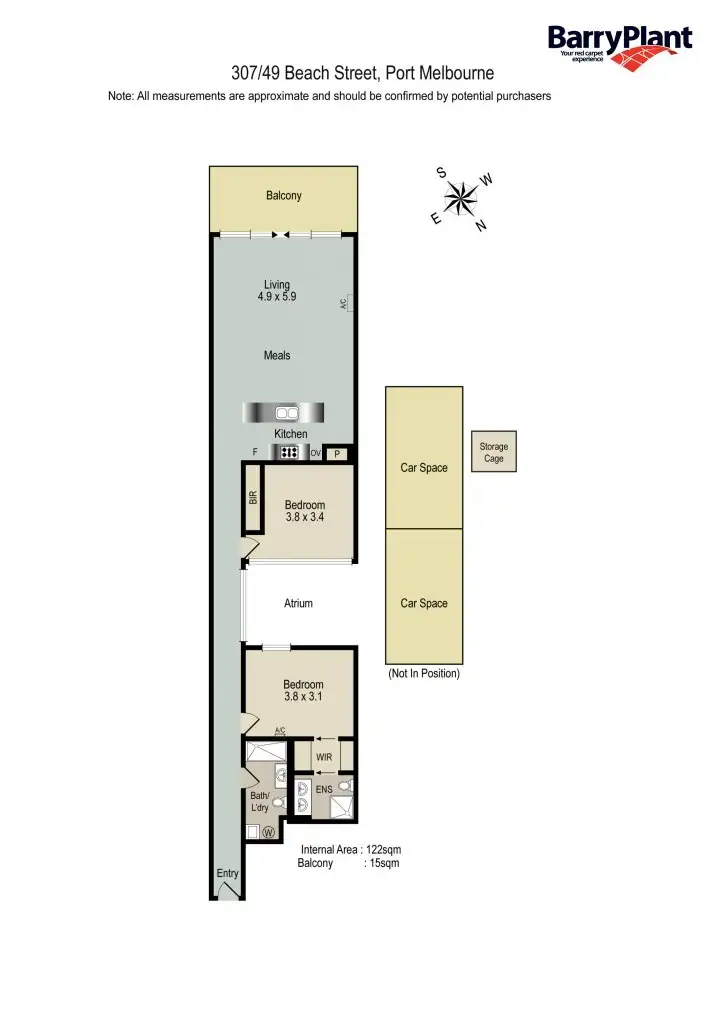 Floorplan of Homely apartment listing, 307/49 Beach Street, Port Melbourne VIC 3207