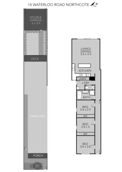 Floorplan of Homely house listing, 14 Waterloo Road, Northcote VIC 3070